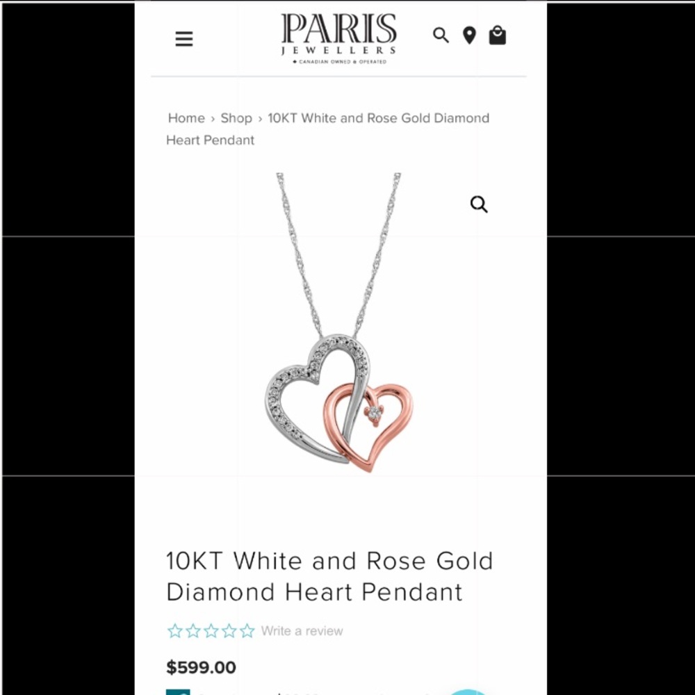Paris Jewelers 10kt Gold & Diamond Heart Necklace - Picture 6 of 7